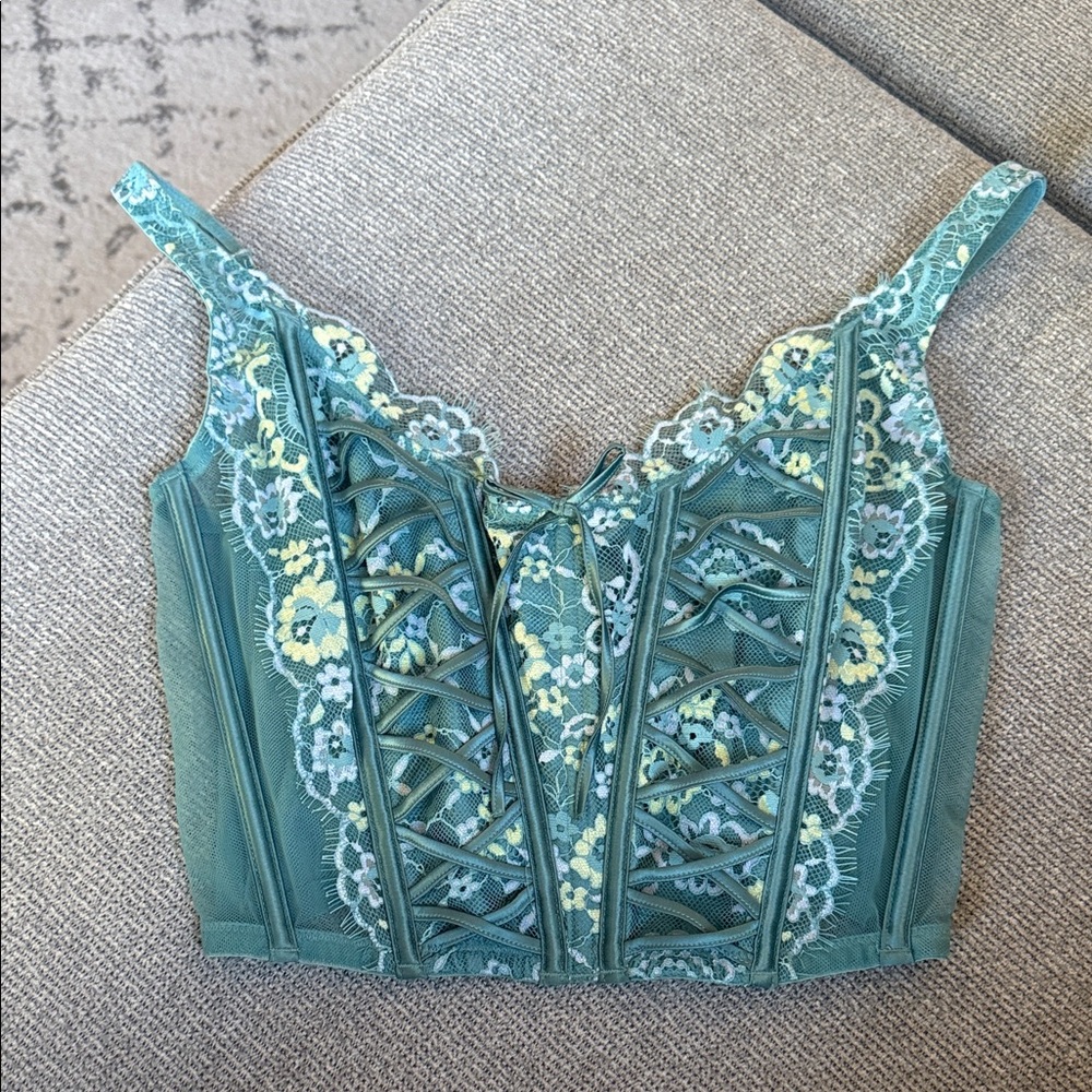 Victoria's Secret Teal Lace Embroidered Bra